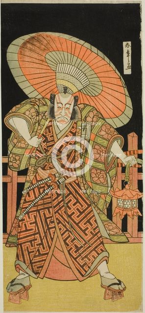 The Actor Ichikawa Danjuro V as Kazusa no Gorobei Tadamitsu in the Play Kitekaeru..., c. 1780. Creator: Shunsho.