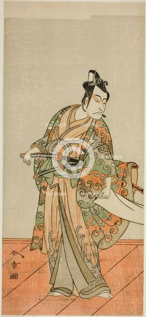 The Actor Ichikawa Danjuro V as Kudo Kanaishi (?) in the Play Izu-goyomi Shibai no..., c. 1772. Creator: Shunsho.