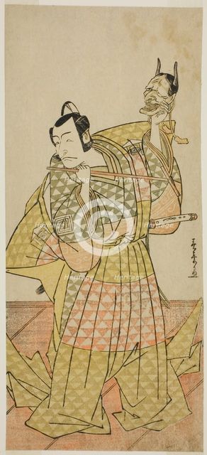 The Actor Ichikawa Danjuro V as Kudo Suketsune in the Play Kaido Ichi Yawaragi Soga..., c. 1778. Creator: Shunsho.