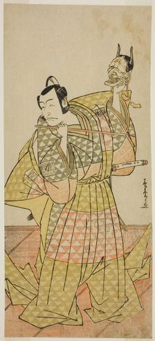 The Actor Ichikawa Danjuro V as Kudo Suketsune in the Play Kaido Ichi Yawaragi Soga..., c. 1778. Creator: Shunsho
