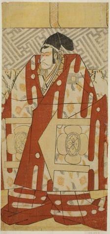 The Actor Ichikawa Danjuro V as Kudo Suketsune in the Play Koi no Yosuga Kanegaki..., c. 1789. Creator: Katsukawa Shun'ei