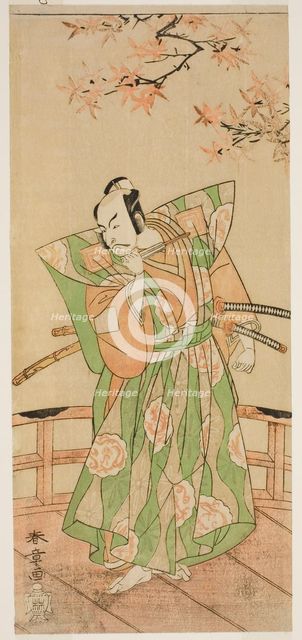 The Actor Ichikawa Danjuro V as Momonoi Wakasanosuke Yasuchika (?) in the Play..., c. 1771. Creator: Shunsho.