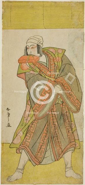 The Actor Ichikawa Danjuro V as Prince Koretaka Disguised as the Courier Izutsu Chuji ..., c. 1781. Creator: Shunsho.