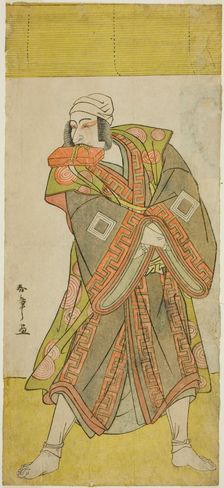 The Actor Ichikawa Danjuro V as Prince Koretaka Disguised as the Courier Izutsu Chuji ..., c. 1781. Creator: Shunsho