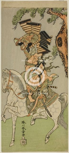 The Actor Ichikawa Danjuro V as Soga no Goro Tokimune in the Play Sakai-cho Soga..., c. 1771. Creator: Shunsho.