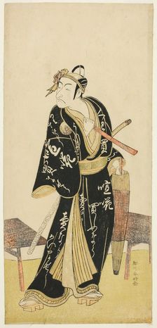 The Actor Ichikawa Danjuro V as Sukeroku in the Joruri "Sukeroku Kuruwa no Natori..., c. 1782. Creator: Katsukawa Shunko