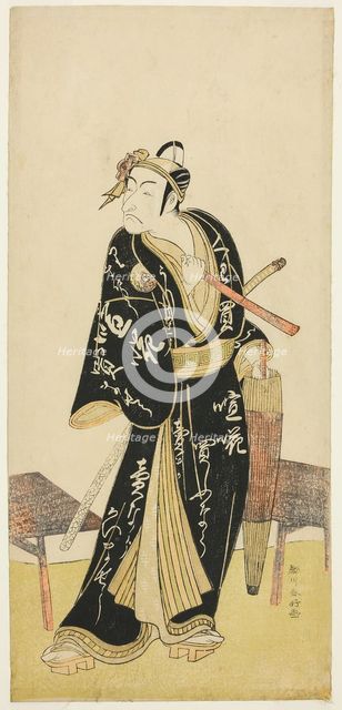The Actor Ichikawa Danjuro V as Sukeroku in the Joruri "Sukeroku Kuruwa no Natori..., c. 1782. Creator: Katsukawa Shunko.