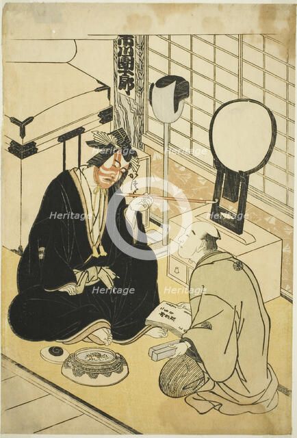 The Actor Ichikawa Danjuro V in His Dressing Room, Japan, c. 1783. Creator: Shunsho.