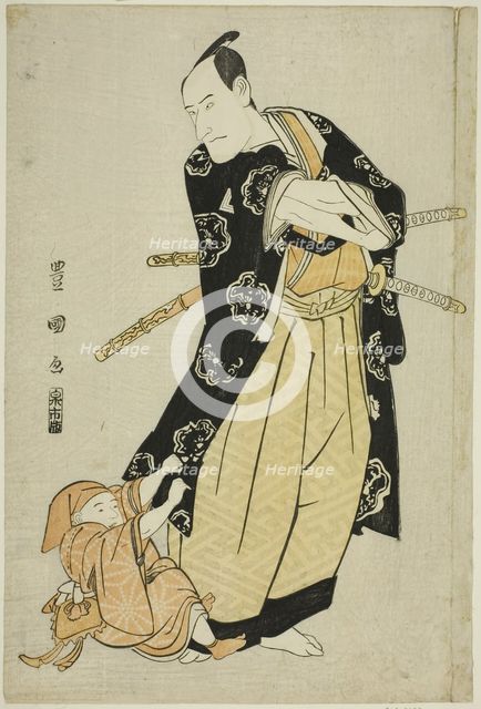 The actor Ichikawa Danjuro VI and a boy, n.d. Creator: Utagawa Toyokuni I.
