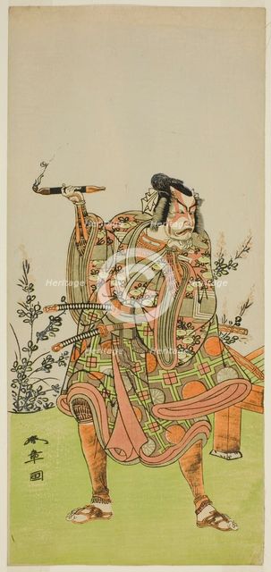 The Actor Ichikawa Danzaburo II as Usui no Sadamitsu (?) in the Play Edo Katagi Hikeya..., c. 1772. Creator: Shunsho.