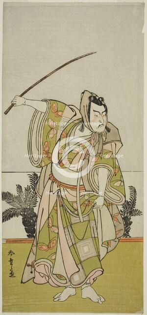 The Actor Ichikawa Danzo IV as Soga no Goro Tokimune in the Play Chigo Suzuri Aoyagi..., c. 1777. Creator: Shunsho.
