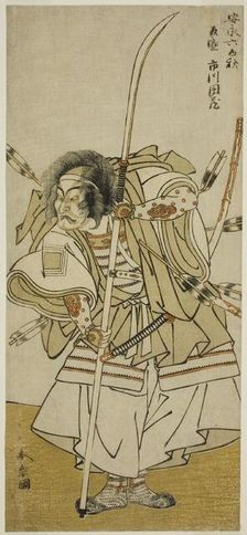 The Actor Ichikawa Danzo IV as Taira no Tomomori in the Play Yoshitsune Sembon-zakura..., c. 1777. Creator: Shunsho
