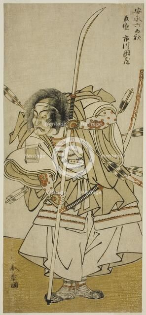 The Actor Ichikawa Danzo IV as Taira no Tomomori in the Play Yoshitsune Sembon-zakura..., c. 1777. Creator: Shunsho.