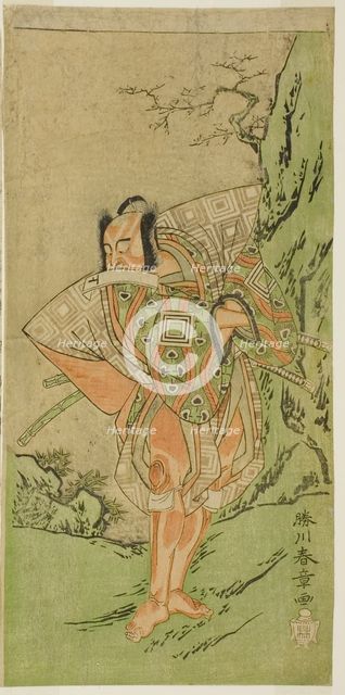 The Actor Ichikawa Danzo III as I no Hayata Tadazumi in the Play Nue no Mori Ichiyo no..., c. 1770. Creator: Shunsho.