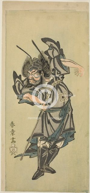 The Actor Ichikawa Danzo III as Shoki the Demon-Queller in the play "Date Moyo Kumo ni..., c. 1768. Creator: Shunsho.