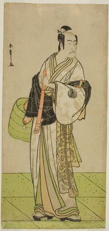The Actor Ichikawa Ebizo as Kudo Suketsune Disguised as a Komuso in the Play Waka..., c. 1792. Creator: Shunsho