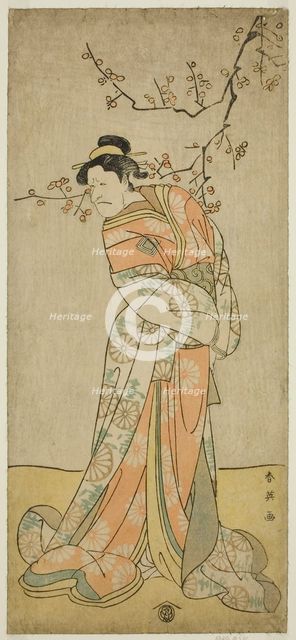 The Actor Ichikawa Ebizo (Danjuro V) as the Lady-in-Waiting Iwafuji in the Play Gozen..., c. 1793. Creator: Katsukawa Shun'ei.