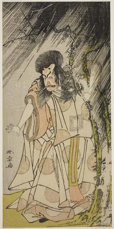 The Actor Ichikawa Ebizo III as the Thunder God, an Incarnation of Sugawara Michizane ..., c. 1776. Creator: Shunsho