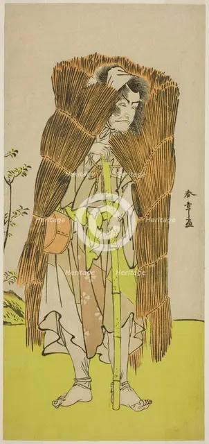 The Actor Ichikawa Ebizo III as Akushichibyoe Kagekiyo Disguised as a Beggar in the Play..., c.1776. Creator: Shunsho.