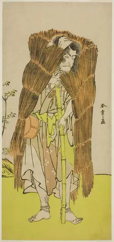 The Actor Ichikawa Ebizo III as Akushichibyoe Kagekiyo Disguised as a Beggar in the Play..., c.1776. Creator: Shunsho