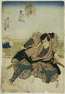 The actor Ichikawa Kuzo II as Tanigoro, c. 1842. Creator: Utagawa Kunisada