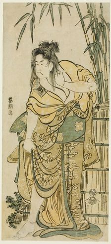 The Actor Ichikawa Komazo as a Woman with Dishevelled Hair, Japan, c. 1791. Creator: Hokusai