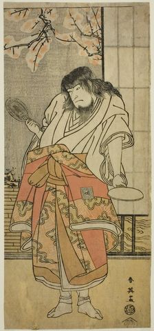 The Actor Ichikawa Komazo II as the monk Shunkan in the play "Shunkan Shima..., c. 1791. Creator: Katsukawa Shun'ei