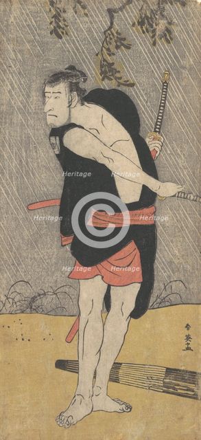 The Actor Ichikawa Komazo II as a Samurai in Fighting Trim, ca. 1703. Creator: Katsukawa Shun'ei.
