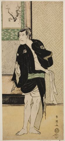 The Actor Ichikawa Komazo II as Soga no Dozaburo Disguised as the Ruffian Tobei (?) in..., c. 1790. Creator: Katsukawa Shun'ei
