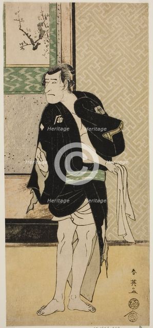 The Actor Ichikawa Komazo II as Soga no Dozaburo Disguised as the Ruffian Tobei (?) in..., c. 1790. Creator: Katsukawa Shun'ei.