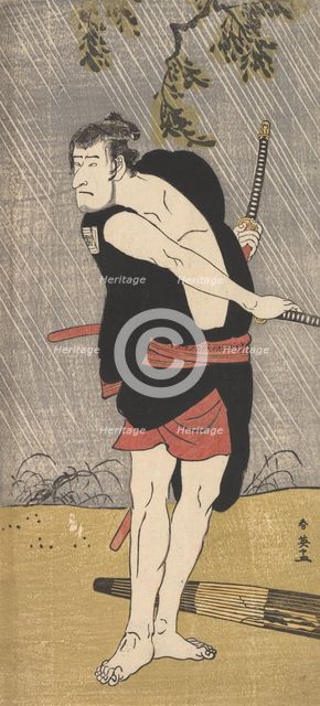 The Actor Ichikawa Komazo II in the Role of Ono Sadakuro, ca. 1790. Creator: Katsukawa Shun'ei.