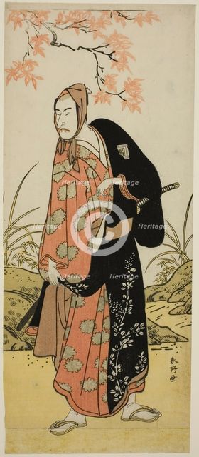 The Actor Ichikawa Komazo III as Katanaya Hanshichi in the Play Heike Hyobanki..., c. 1789. Creator: Katsukawa Shunko.