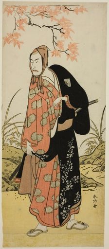The Actor Ichikawa Komazo III as Katanaya Hanshichi in the Play Heike Hyobanki..., c. 1789. Creator: Katsukawa Shunko