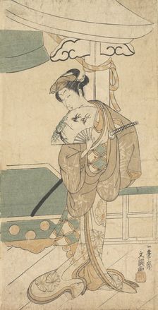 The Actor Ichikawa Uzayemon IX 1724-1785 in a Female Role. Creator: Ippitsusai Buncho