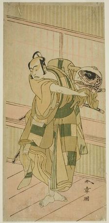 The Actor Ichikawa Yaozo II as Ashikaga Motouji Disguised as Katagiri Yashichi in the Play..., c1772 Creator: Shunsho