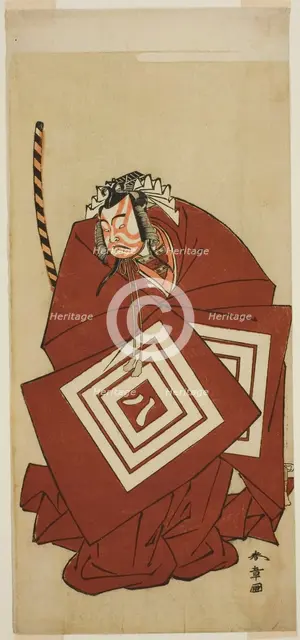 The Actor Ichikawa Yaozo II as Hachio-maru Aratora in the Play Chigo Sakura Jusan Kane...c. 1774. Creator: Shunsho.