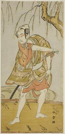 The Actor Ichikawa Yaozo II as Hiranoya Tokubei (?) in the Play Wada Sakamori Eiga..., c. 1773. Creator: Shunsho