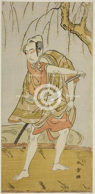The Actor Ichikawa Yaozo II as Hiranoya Tokubei (?) in the Play Wada Sakamori Eiga..., c. 1773. Creator: Shunsho.