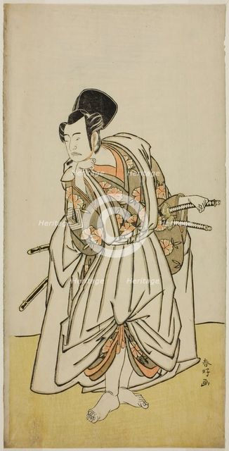 The Actor Ichikawa Yaozo II as Sakura-maru in the Play Sugawara Denju Tenarai Kagami...c. 1776. Creator: Katsukawa Shunko.