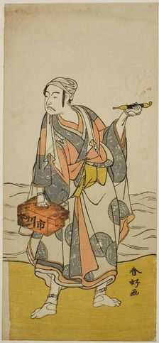 The Actor Ichikawa Yaozo II as the Boatman Jirosaku in the Play Oyafune Taiheiki..., c. 1775. Creator: Katsukawa Shunko