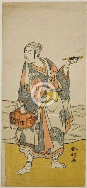The Actor Ichikawa Yaozo II as the Boatman Jirosaku in the Play Oyafune Taiheiki..., c. 1775. Creator: Katsukawa Shunko.