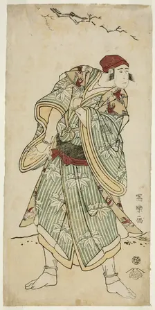 The Actor Ichikawa Yaozo III as the Sparrow Seller Bunji Yasukata (Sandai-me..., 1794 (Kansei 6). Creator: Toshusai Sharaku
