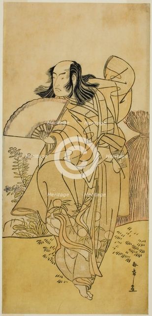 The Actor Ichikawa Yaozo III as Kusunoki Uraminosuke Disguised as a Male Fox from Tsuka..., c. 1786. Creator: Shunsho.