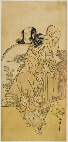 The Actor Ichikawa Yaozo III as Kusunoki Uraminosuke Disguised as a Male Fox from Tsuka..., c. 1786. Creator: Shunsho