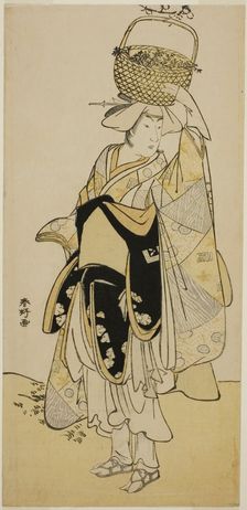 The Actor Ichikawa Yaozo III as Shiragiku in the Dance Sequence "Shinobu Uri" in the..., c. 1785. Creator: Katsukawa Shunko