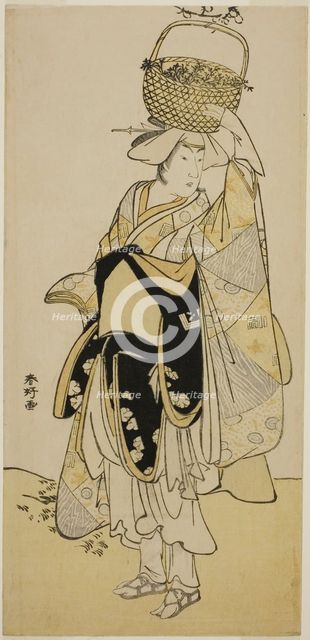 The Actor Ichikawa Yaozo III as Shiragiku in the Dance Sequence "Shinobu Uri" in the..., c. 1785. Creator: Katsukawa Shunko.