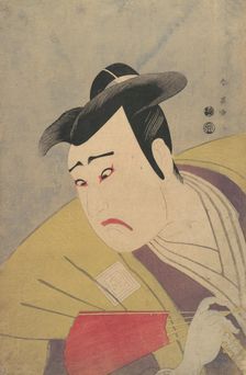 The Actor Ichikawa Yaozo III Holding a Red Fan, 1794. Creator: Katsukawa Shun'ei