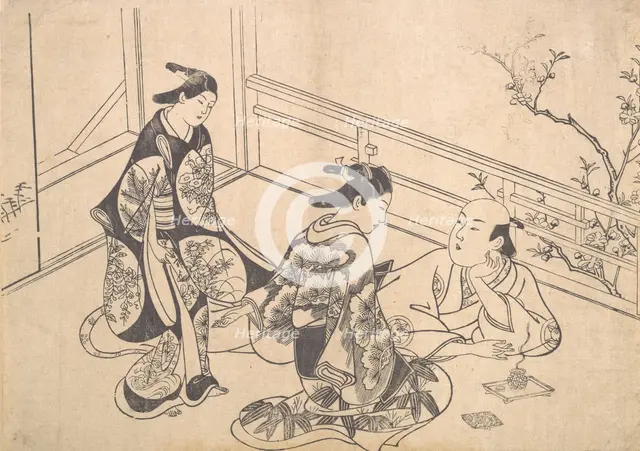 The Actor Ichimura Takenojo Reclining on a Balcony, ca. 1715., ca. 1715. Creator: Okumura Masanobu.