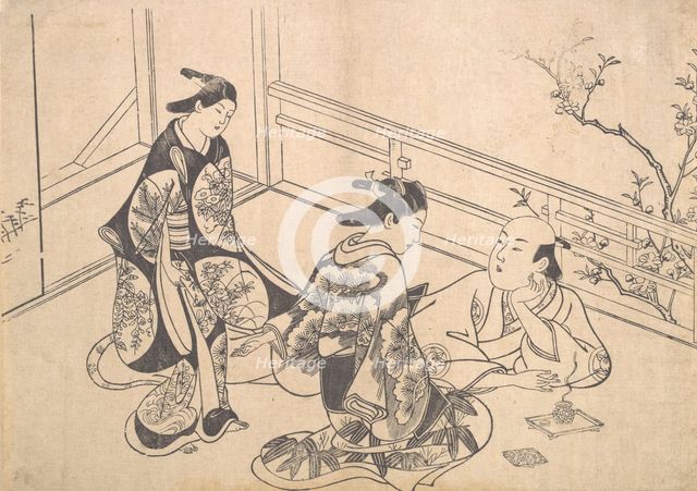 The Actor Ichimura Takenojo Reclining on a Balcony, ca. 1715., ca. 1715. Creator: Okumura Masanobu.