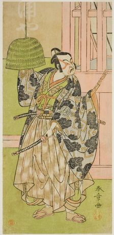The Actor Ichimura Uzaemon IX as Fuwa Banzaemon in the Play Keisei Nagoya Obi...,c. 1771. Creator: Shunsho